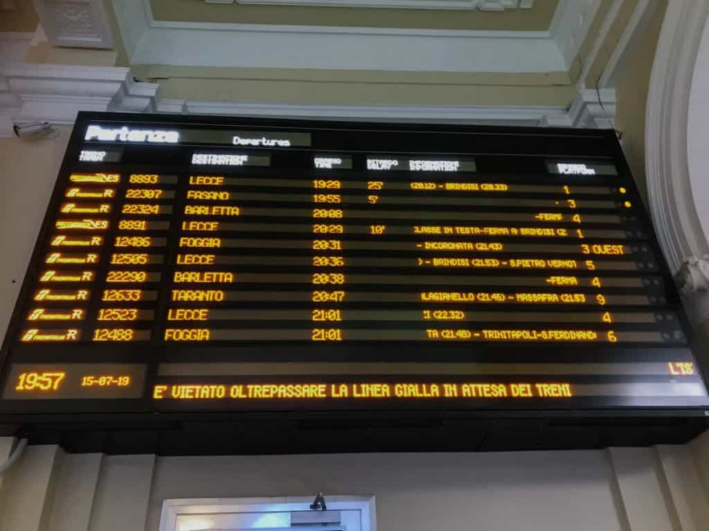 Black Table in the Train Station with Departures and Schedule
