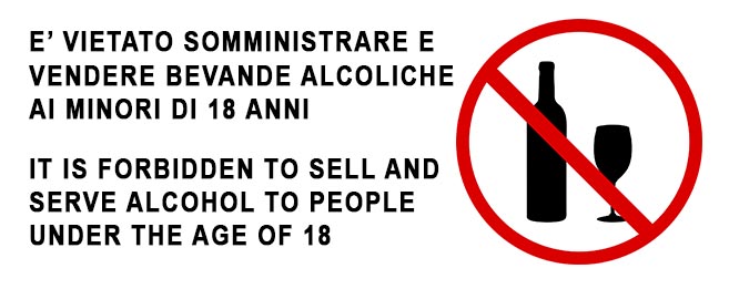 Sign with a red circle and a bottle silhouette
